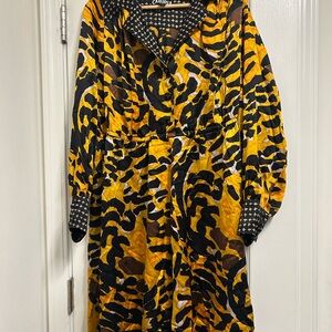 Vibrant Animal Print Long Sleeve Dress